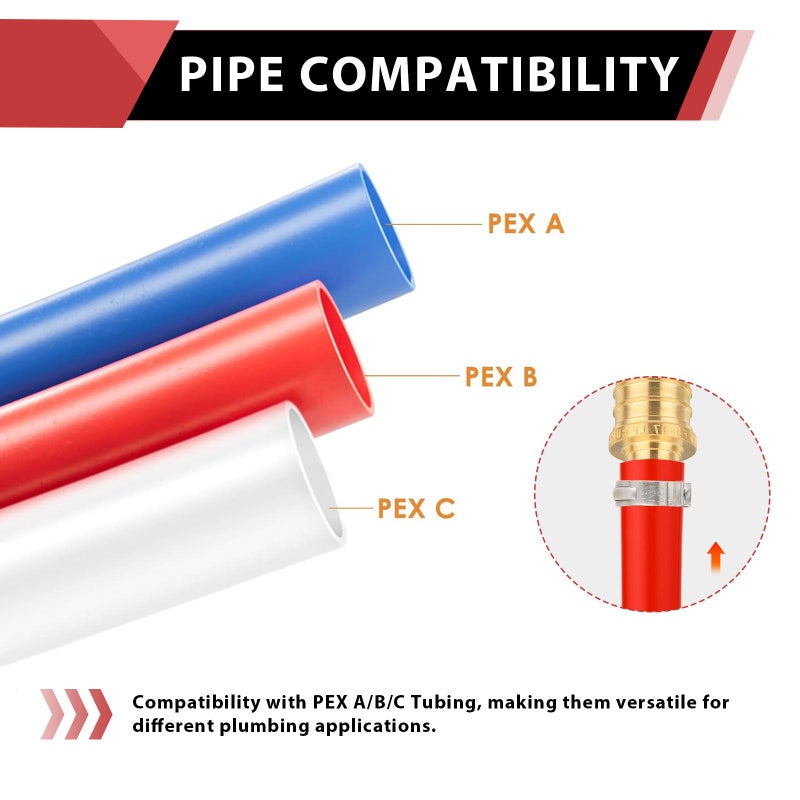 EFIELD 10-Pack EFIELD Barb Crimp Pex 3/4 Inch x 3/4 Inch NPT Male Adapter NPT Brass Fitting, ASTM F1807,(PEX1807021) - Image 3